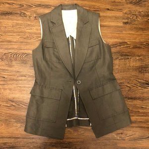 NWOT J Crew Green Vest. Linen
